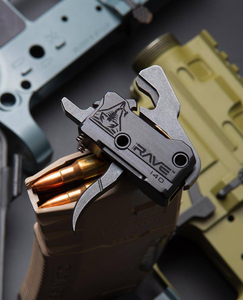 Rise Armament Rave 140 AR-15 Trigger - Flat Bow - Anti-Walk Pins